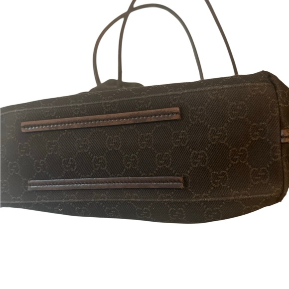 Gucci Dark chocolate brown Denim Monogram Shoulder Bag - Picture 5 of 12